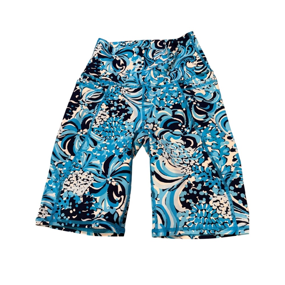 Lilly Pulitzer Blue Multi Floral Bike Shorts